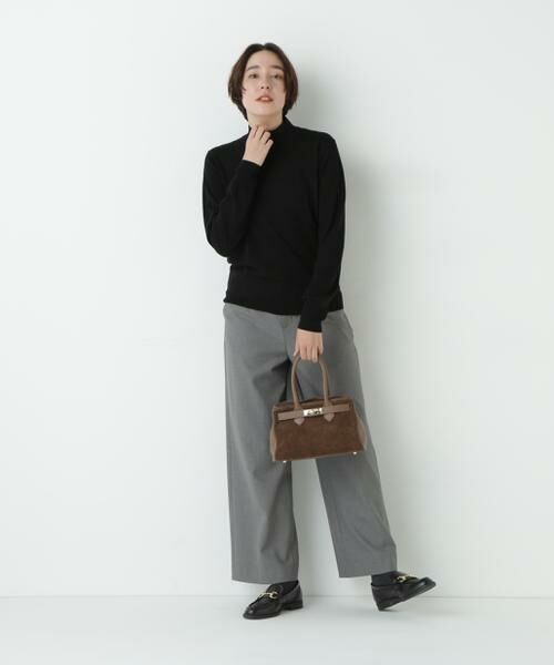 human woman / ヒューマンウーマン パンツ | ≪ウォーム素材≫裏起毛セミワイドパンツ | 詳細14