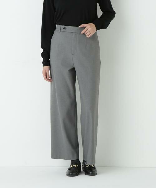 human woman/ヒューマンウーマン 裏起毛セミワイドパンツ グレー L human woman/ヒューマンウーマン 裏起毛セミワイドパンツ グレー L