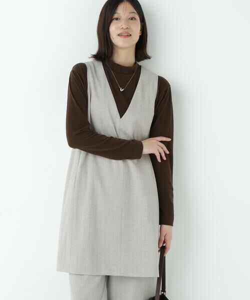 human woman / ヒューマンウーマン ワンピース | ◆ＴＯＰツイルミディアムジャンパースカート | 詳細2