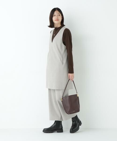 human woman / ヒューマンウーマン ワンピース | ◆ＴＯＰツイルミディアムジャンパースカート | 詳細3