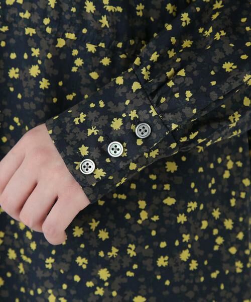 human woman / ヒューマンウーマン ワンピース | プチフラワープリントブラウジングバンドカラーワンピース | 詳細17