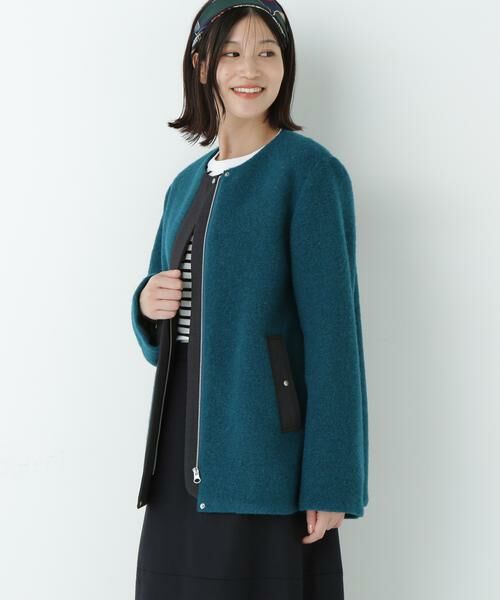 human woman / ヒューマンウーマン テーラードジャケット | ◆スライバージップジャケット(グリーン)