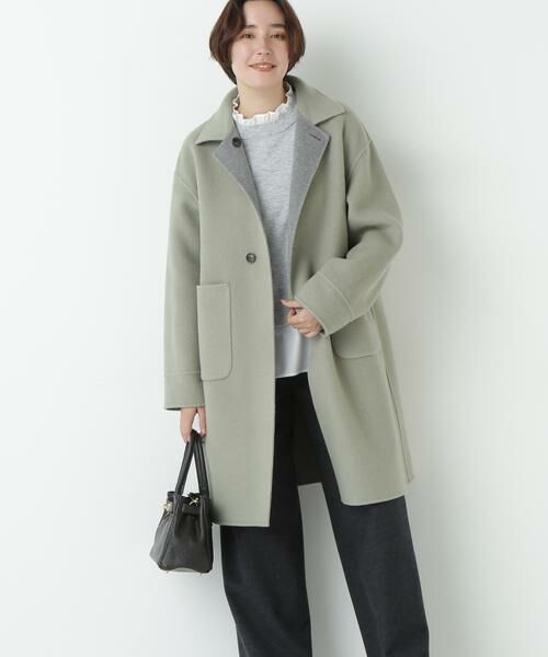 human woman / ヒューマンウーマン アウター | ◆リバーシブルステンカラーリバーコート | 詳細10