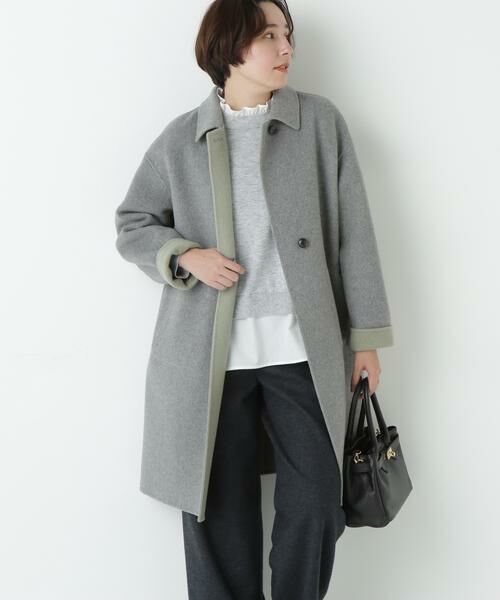 human woman / ヒューマンウーマン アウター | ◆リバーシブルステンカラーリバーコート | 詳細2