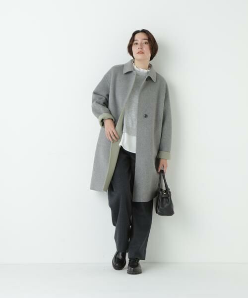 human woman / ヒューマンウーマン アウター | ◆リバーシブルステンカラーリバーコート | 詳細3