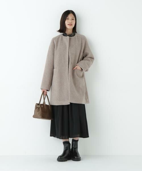 human woman / ヒューマンウーマン アウター | ◆ボアノーカラーコート | 詳細2