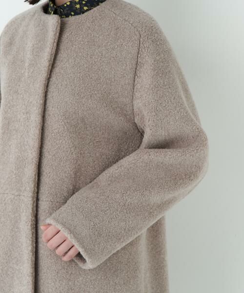 human woman / ヒューマンウーマン アウター | ◆ボアノーカラーコート | 詳細7