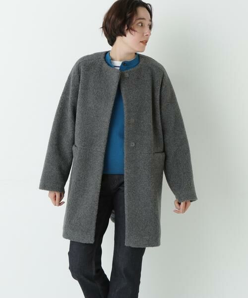human woman / ヒューマンウーマン アウター | ◆ボアノーカラーコート | 詳細12