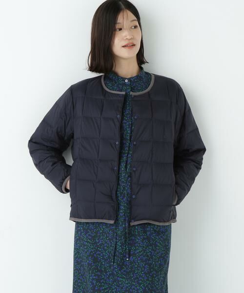 human woman / ヒューマンウーマン ブルゾン | ◆≪TAIONコラボ≫リバーシブルクルーネックダウンブルゾン(ネイビー×グレー)