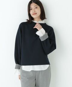 human woman / ヒューマンウーマン カットソー | チェックドッキングダンボールプルオーバー