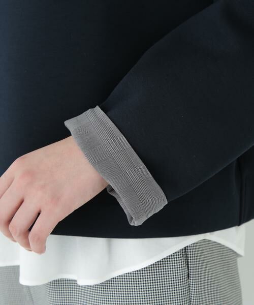 human woman / ヒューマンウーマン カットソー | チェックドッキングダンボールプルオーバー | 詳細9