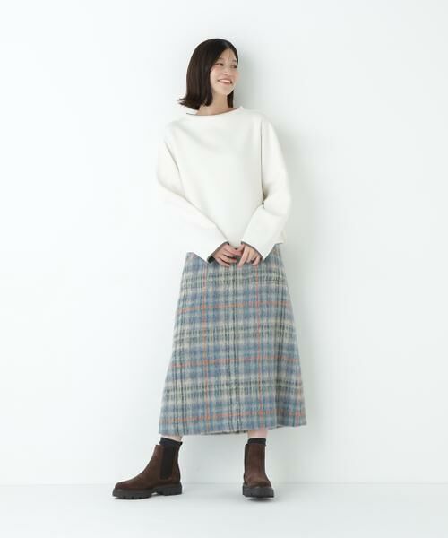 human woman / ヒューマンウーマン カットソー | チェックドッキングダンボールプルオーバー | 詳細14