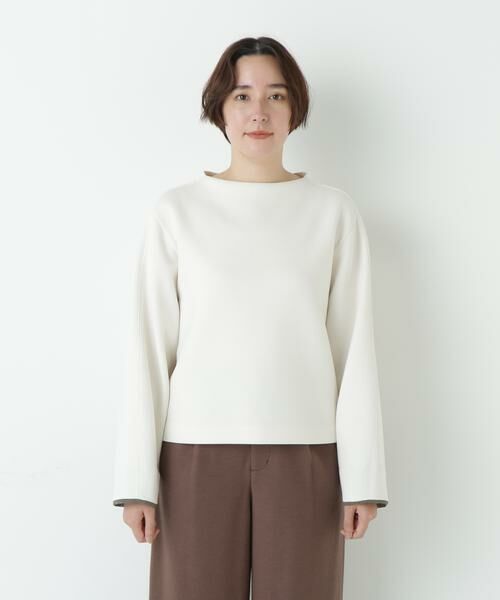 human woman / ヒューマンウーマン カットソー | チェックドッキングダンボールプルオーバー | 詳細15