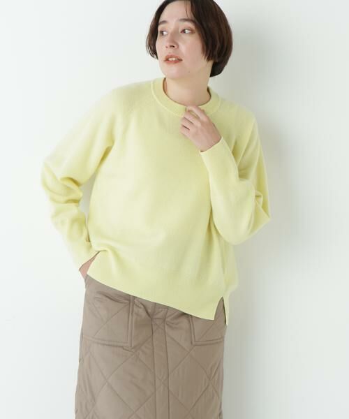 human woman/ヒューマンウーマン ◆ミドルゲージウールクルーネックプルオーバー イエロー M human woman/ヒューマンウーマン ◆ミドルゲージウールクルーネックプルオーバー イエロー M