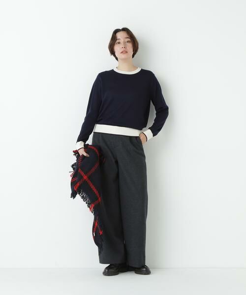 human woman / ヒューマンウーマン ニット・セーター | 梳毛ライン入りニットプルオーバー | 詳細9