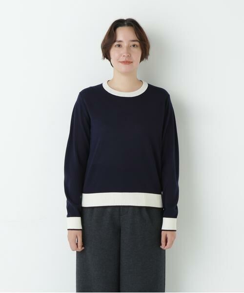 human woman / ヒューマンウーマン ニット・セーター | 梳毛ライン入りニットプルオーバー | 詳細10