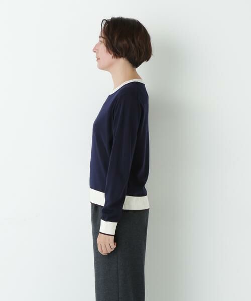 human woman / ヒューマンウーマン ニット・セーター | 梳毛ライン入りニットプルオーバー | 詳細11