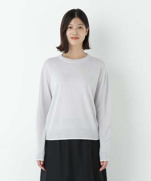 human woman / ヒューマンウーマン ニット・セーター | 梳毛ライン入りニットプルオーバー | 詳細19