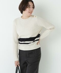 human woman / ヒューマンウーマン ニット・セーター | ミニケーブル釦プルオーバー
