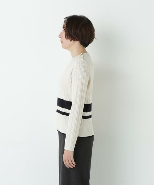 human woman / ヒューマンウーマン ニット・セーター | ミニケーブル釦プルオーバー | 詳細4