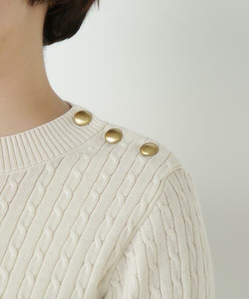human woman / ヒューマンウーマン ニット・セーター | ミニケーブル釦プルオーバー | 詳細7