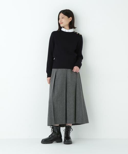 human woman / ヒューマンウーマン ニット・セーター | ミニケーブル釦プルオーバー | 詳細13