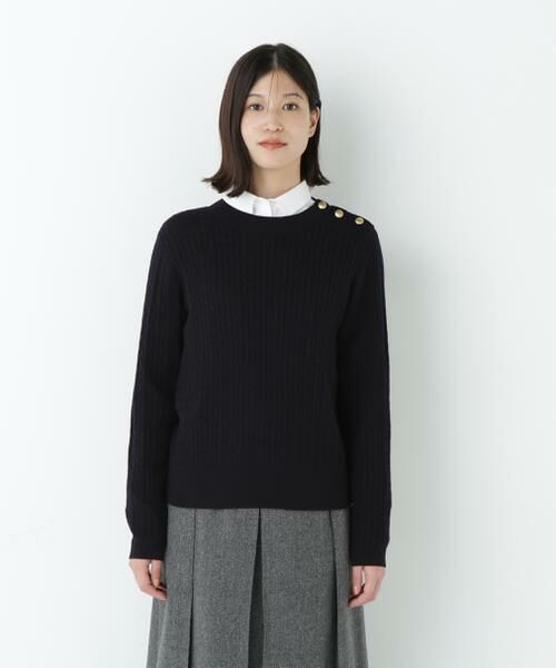 human woman / ヒューマンウーマン ニット・セーター | ミニケーブル釦プルオーバー | 詳細14