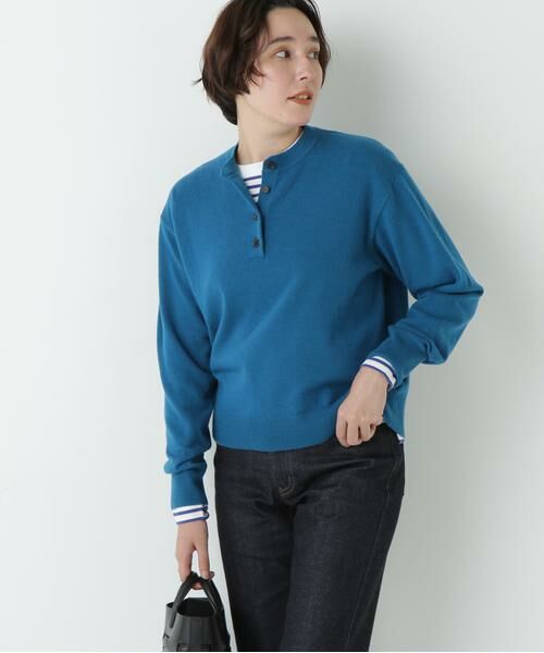 human woman / ヒューマンウーマン ニット・セーター | ≪洗える≫ウールＭＩＸヘンリーネックプルオーバー | 詳細2