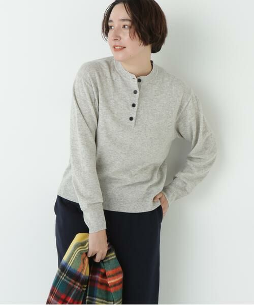 human woman / ヒューマンウーマン ニット・セーター | ≪洗える≫ウールＭＩＸヘンリーネックプルオーバー | 詳細8