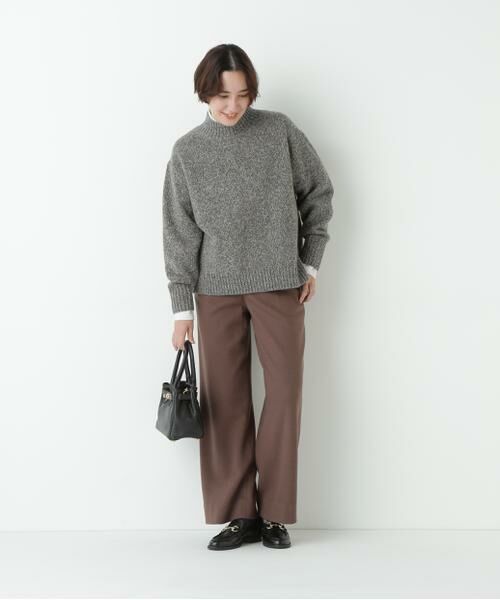 human woman / ヒューマンウーマン ニット・セーター | ≪洗える≫ウールローゲージＭＩＸヤーンハイネックプルオーバー | 詳細2