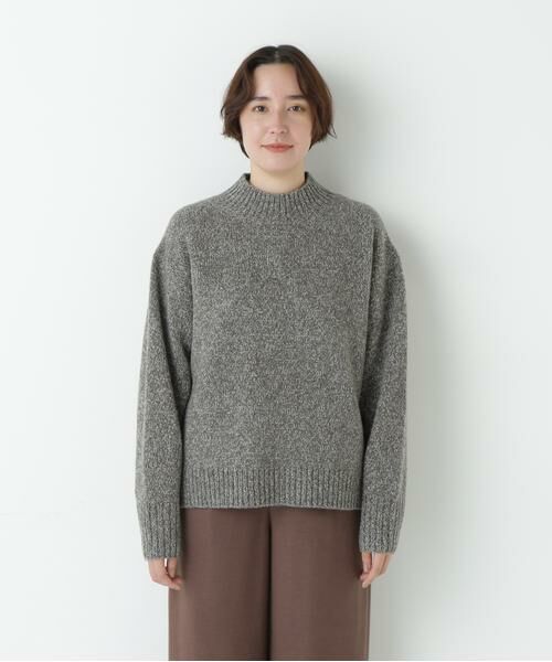 human woman / ヒューマンウーマン ニット・セーター | ≪洗える≫ウールローゲージＭＩＸヤーンハイネックプルオーバー | 詳細3