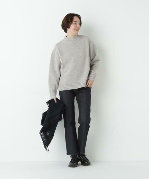 human woman / ヒューマンウーマン ニット・セーター | ≪洗える≫ウールローゲージＭＩＸヤーンハイネックプルオーバー | 詳細12