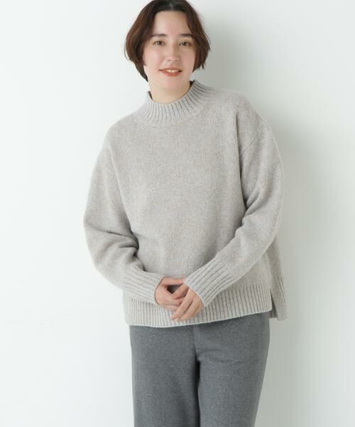human woman/ヒューマンウーマン ウールローゲージMIXヤーンハイネックプルオーバー ベージュ M human woman/ヒューマンウーマン ウールローゲージMIXヤーンハイネックプルオーバー ベージュ M