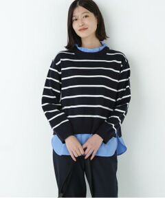 human woman / ヒューマンウーマン ニット・セーター | シャツ地ドッキングプルオーバー