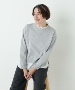 human woman / ヒューマンウーマン ニット・セーター | シャツ地ドッキングプルオーバー