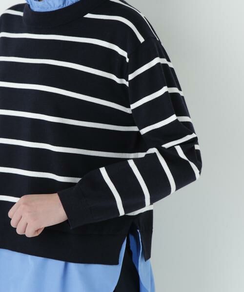 human woman / ヒューマンウーマン ニット・セーター | シャツ地ドッキングプルオーバー | 詳細6