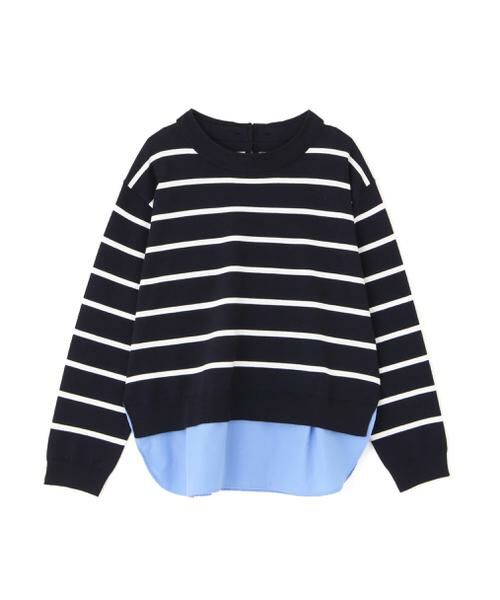 human woman / ヒューマンウーマン ニット・セーター | シャツ地ドッキングプルオーバー | 詳細9