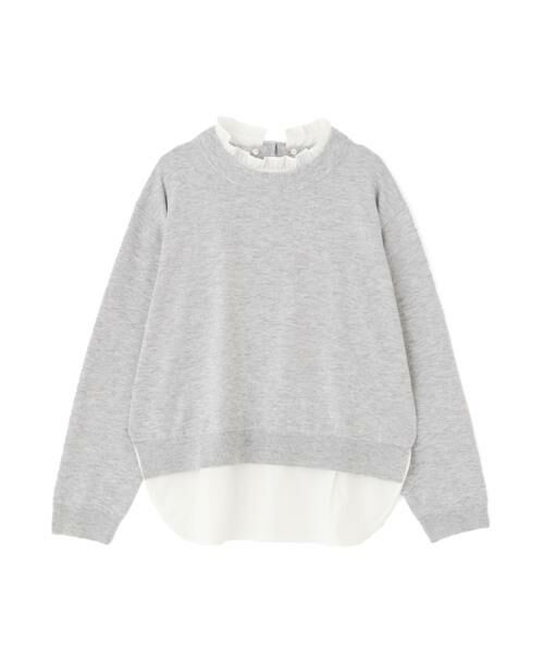 human woman / ヒューマンウーマン ニット・セーター | シャツ地ドッキングプルオーバー | 詳細12