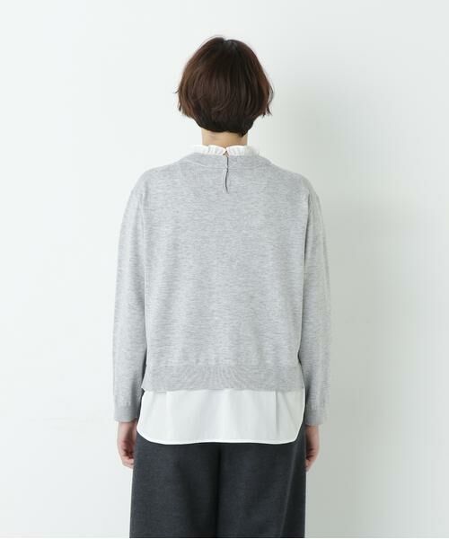 human woman / ヒューマンウーマン ニット・セーター | シャツ地ドッキングプルオーバー | 詳細16