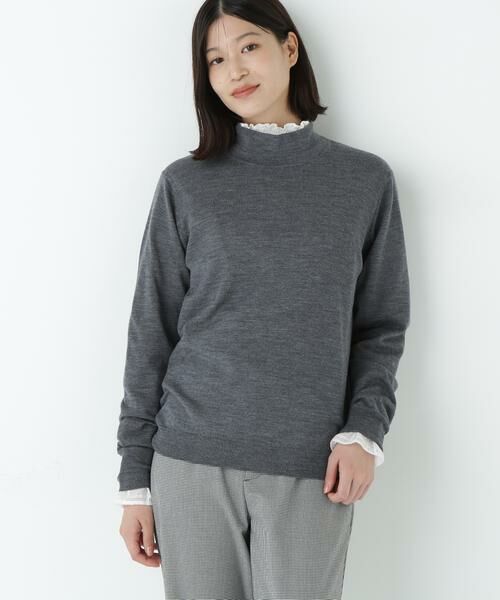 human woman / ヒューマンウーマン ニット・セーター | 梳毛天竺ハイネックプルオーバー | 詳細2