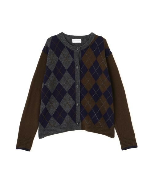 human woman / ヒューマンウーマン ニット・セーター | ウールMIXアーガイルクルーネックカーディガン | 詳細1