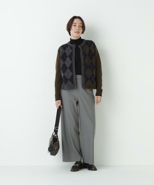 human woman / ヒューマンウーマン ニット・セーター | ウールMIXアーガイルクルーネックカーディガン | 詳細2