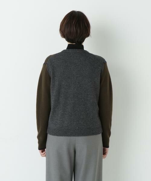 human woman / ヒューマンウーマン ニット・セーター | ウールMIXアーガイルクルーネックカーディガン | 詳細5