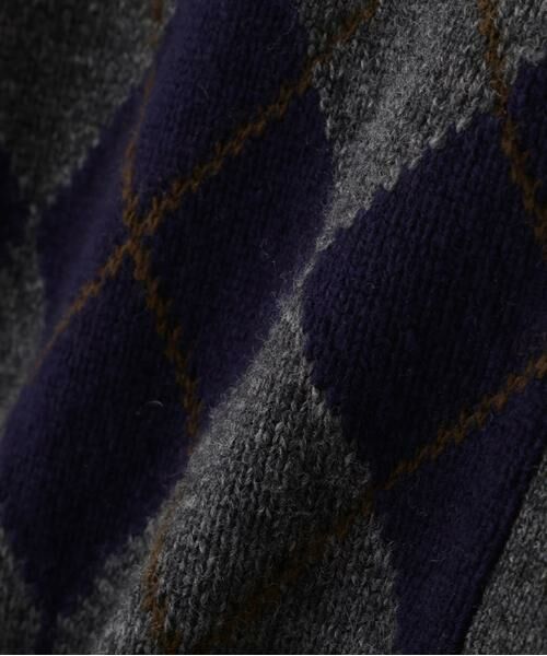 human woman / ヒューマンウーマン ニット・セーター | ウールMIXアーガイルクルーネックカーディガン | 詳細9