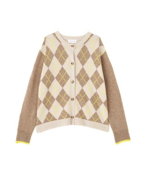 human woman / ヒューマンウーマン ニット・セーター | ウールMIXアーガイルクルーネックカーディガン | 詳細10