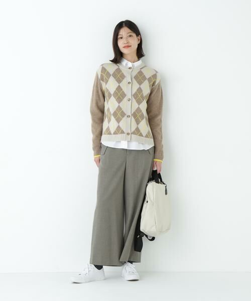 human woman / ヒューマンウーマン ニット・セーター | ウールMIXアーガイルクルーネックカーディガン | 詳細11