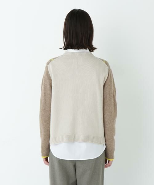 human woman / ヒューマンウーマン ニット・セーター | ウールMIXアーガイルクルーネックカーディガン | 詳細13