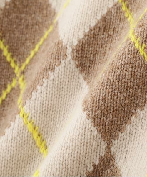 human woman / ヒューマンウーマン ニット・セーター | ウールMIXアーガイルクルーネックカーディガン | 詳細14