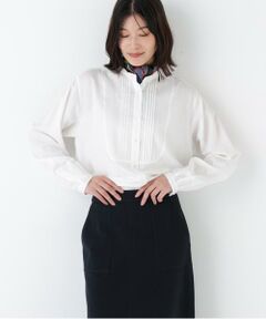 human woman / ヒューマンウーマン シャツ・ブラウス | ◆ピンタックバンドカラーブラウス