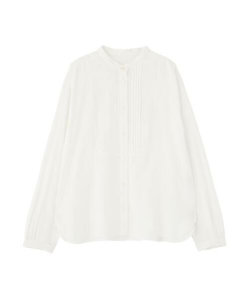 human woman / ヒューマンウーマン シャツ・ブラウス | ◆ピンタックバンドカラーブラウス | 詳細1